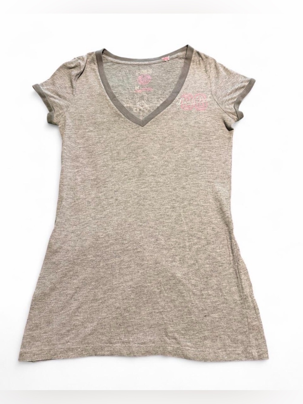 Y2K PINK Victoria's Secret Heather Gray V-Neck